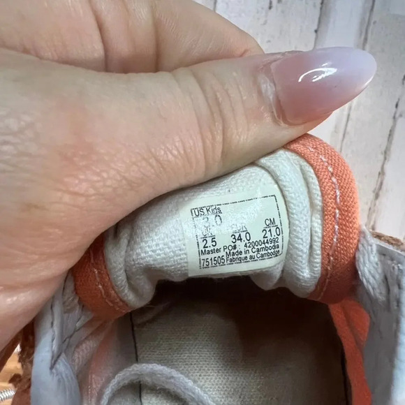 Vans Old Skool Kids Peach Low Top Skate Sneakers Kids Youth Size 3.0 - Picture 7 of 7